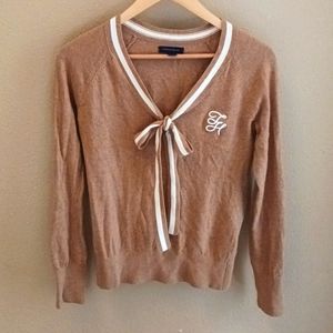 Tommy Hilfiger Brown Sweater with White Accents